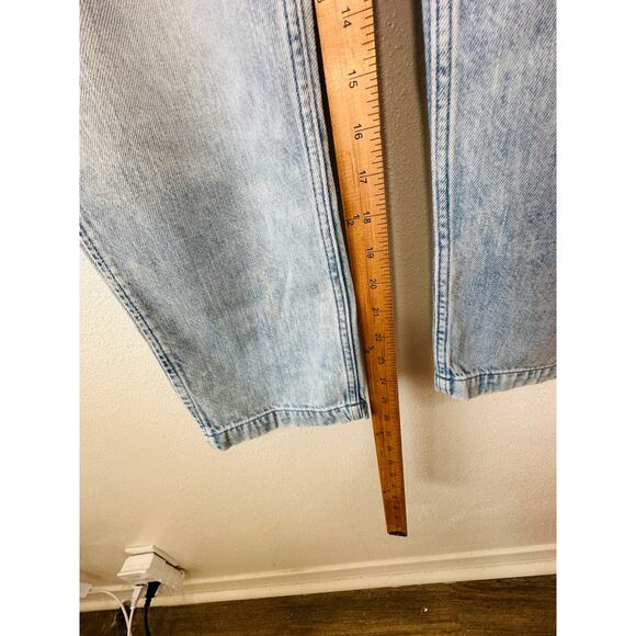 Gap Easy Jean Light Indigo Destructed Cinch Waist Cream Tie M - Picture 16 of 16